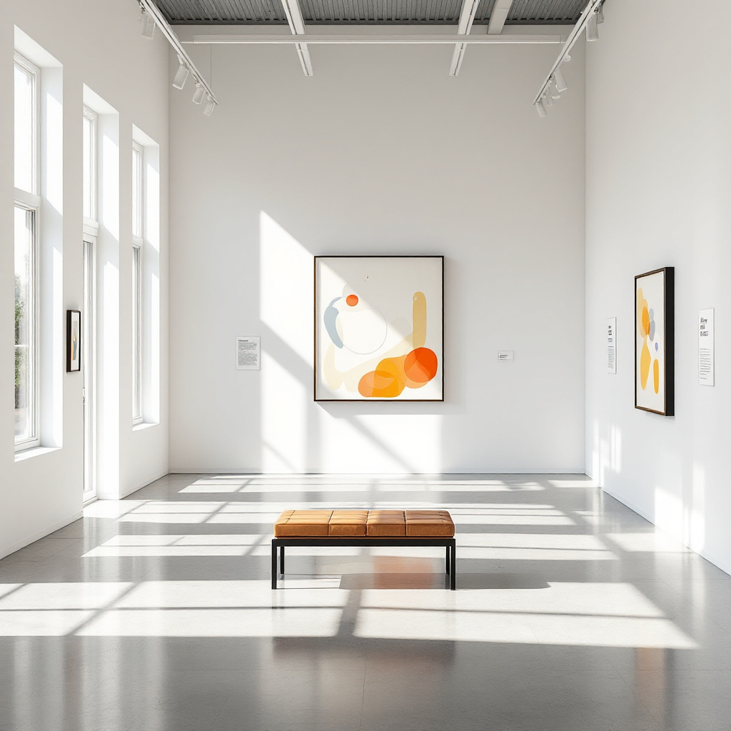 Museumsraum mit abstrakten Bildern zum Thema moderne Kunst verstehen für Anfänger