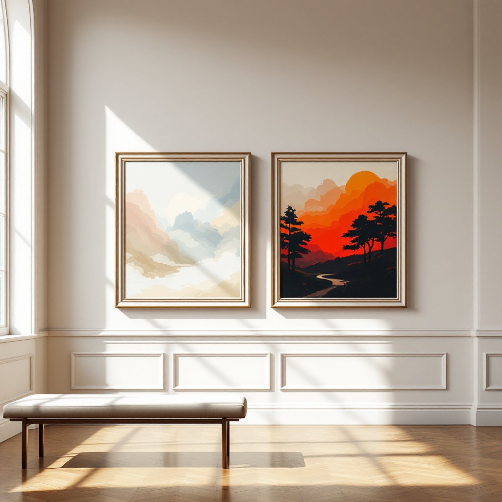 Unterschied Impressionismus und Expressionismus einfach erklärt anhand zweier Gemälde in einer Museumsgalerie